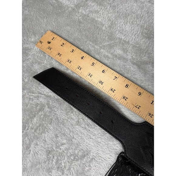 Kate Cate Western Style Calfskin Leather Belt With Fringe - Made In Italy - XS 2 main image 9